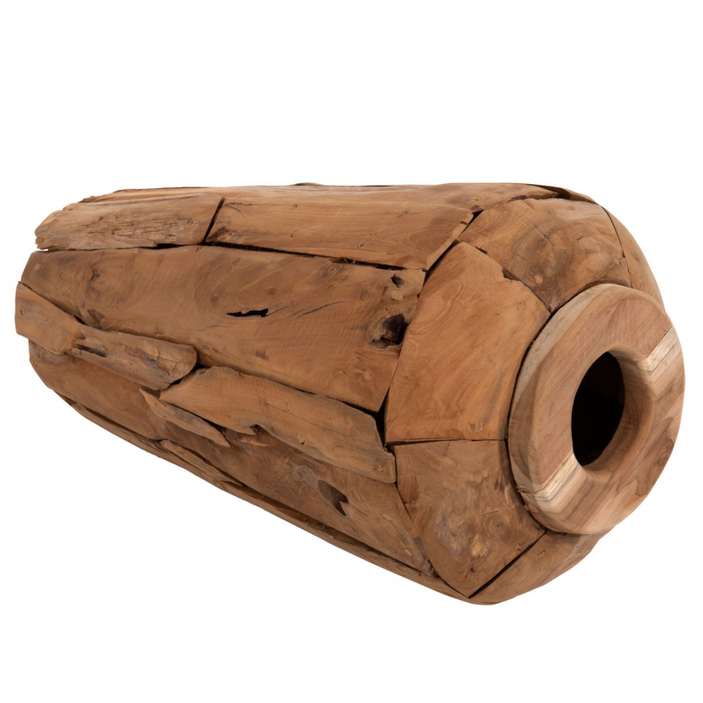 Διακοσμητικό βάζο "ZENIA" από ξύλο σε χρώμα φυσικό Φ30x60