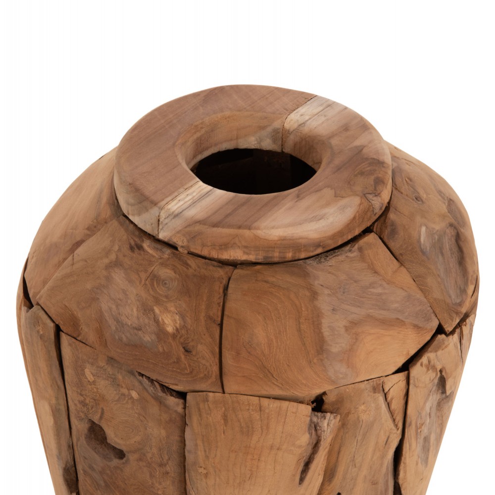Διακοσμητικό βάζο "ZENIA" από ξύλο σε χρώμα φυσικό Φ30x60