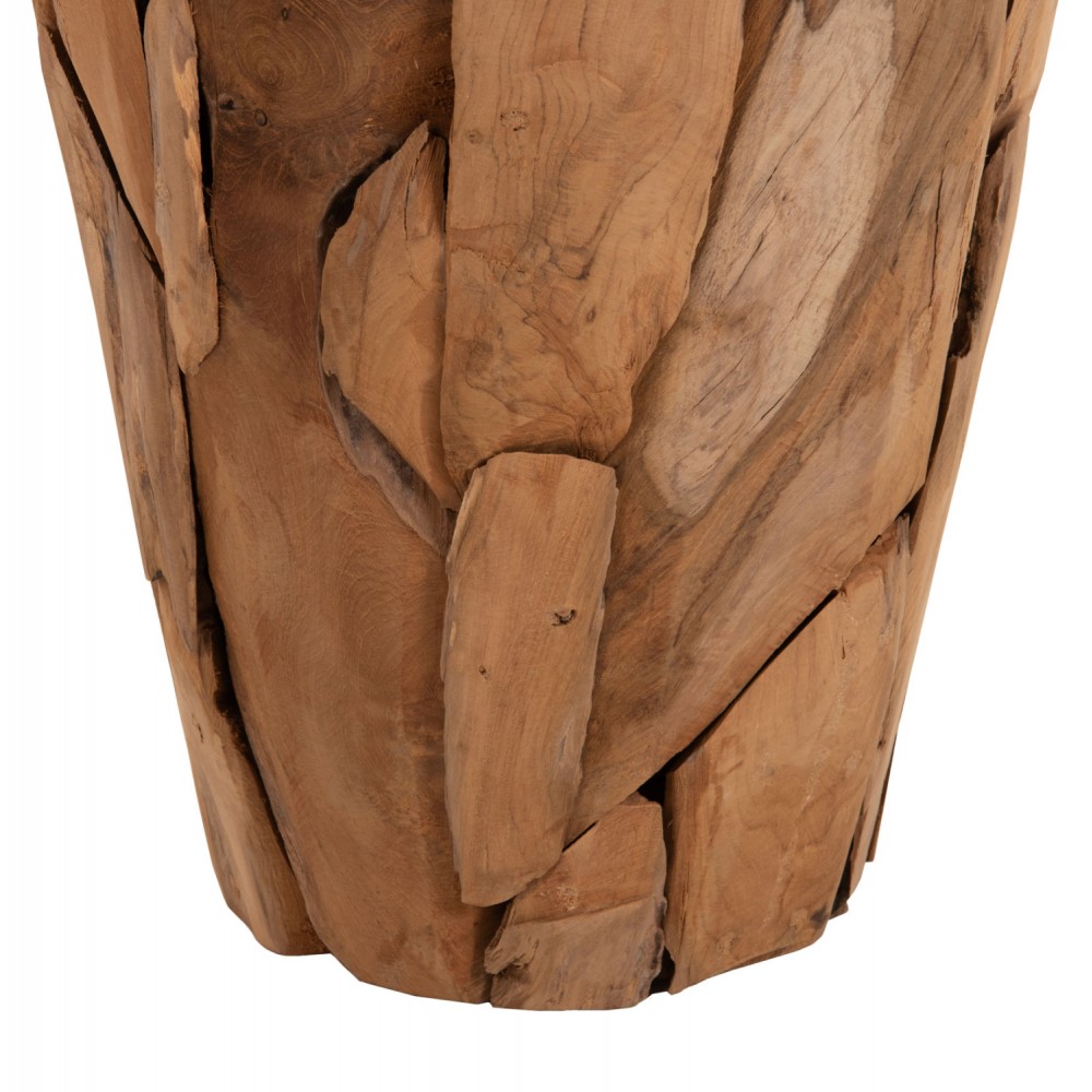 Διακοσμητικό βάζο "ZENIA" από ξύλο σε χρώμα φυσικό Φ30x60