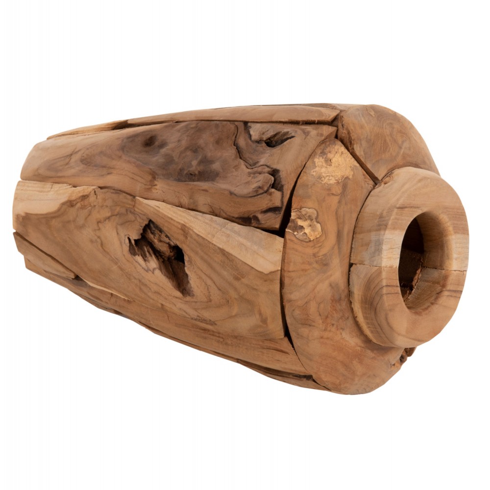 Διακοσμητικό βάζο "ZENIA" από ξύλο σε χρώμα φυσικό Φ20x40
