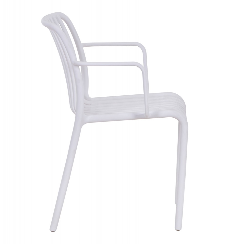 Πολυθρόνα "CONVEE" από πολυπροπυλένιο σε χρώμα λευκό 55x56x79