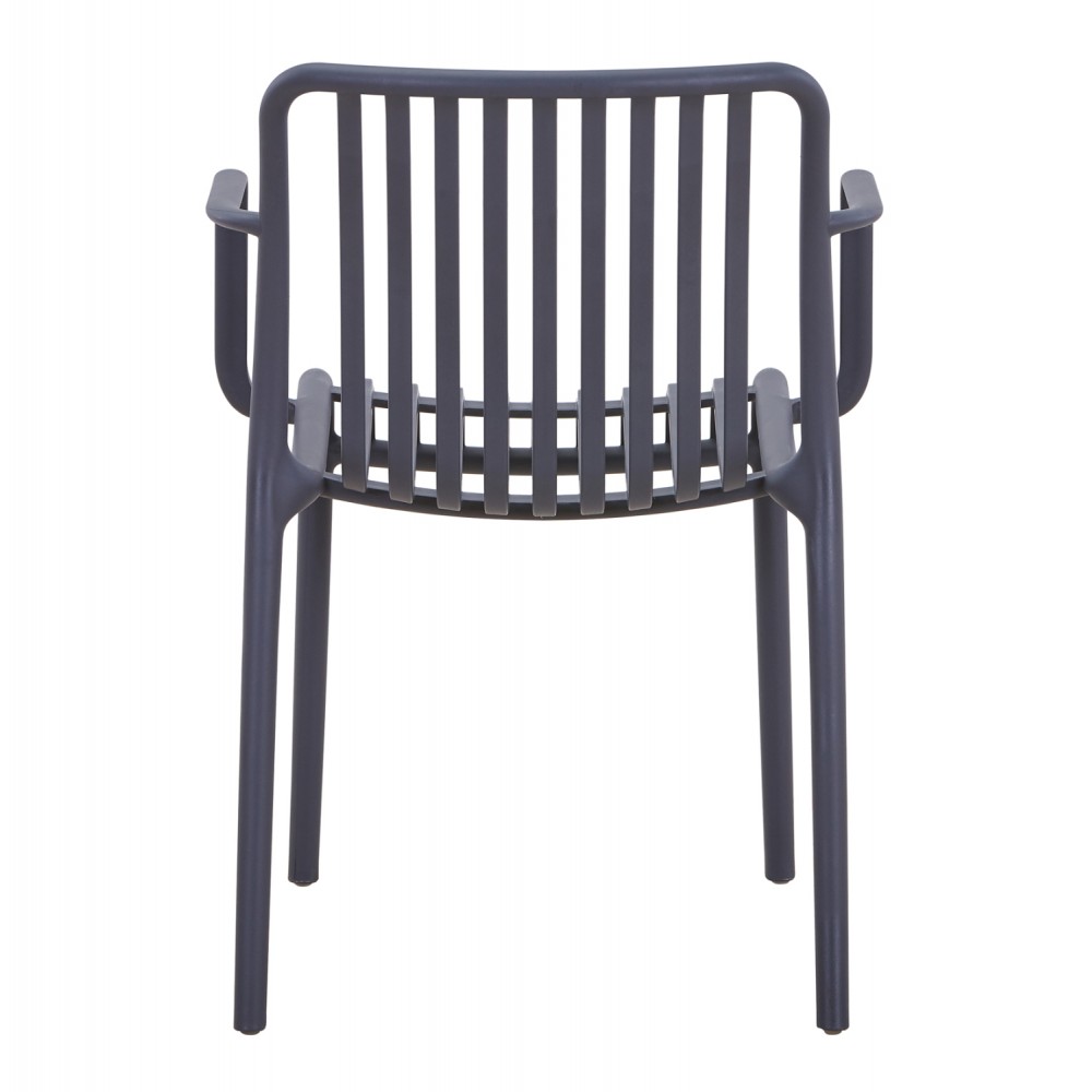 Πολυθρόνα "CONVEE" από πολυπροπυλένιο σε χρώμα γκρι 55x56x79