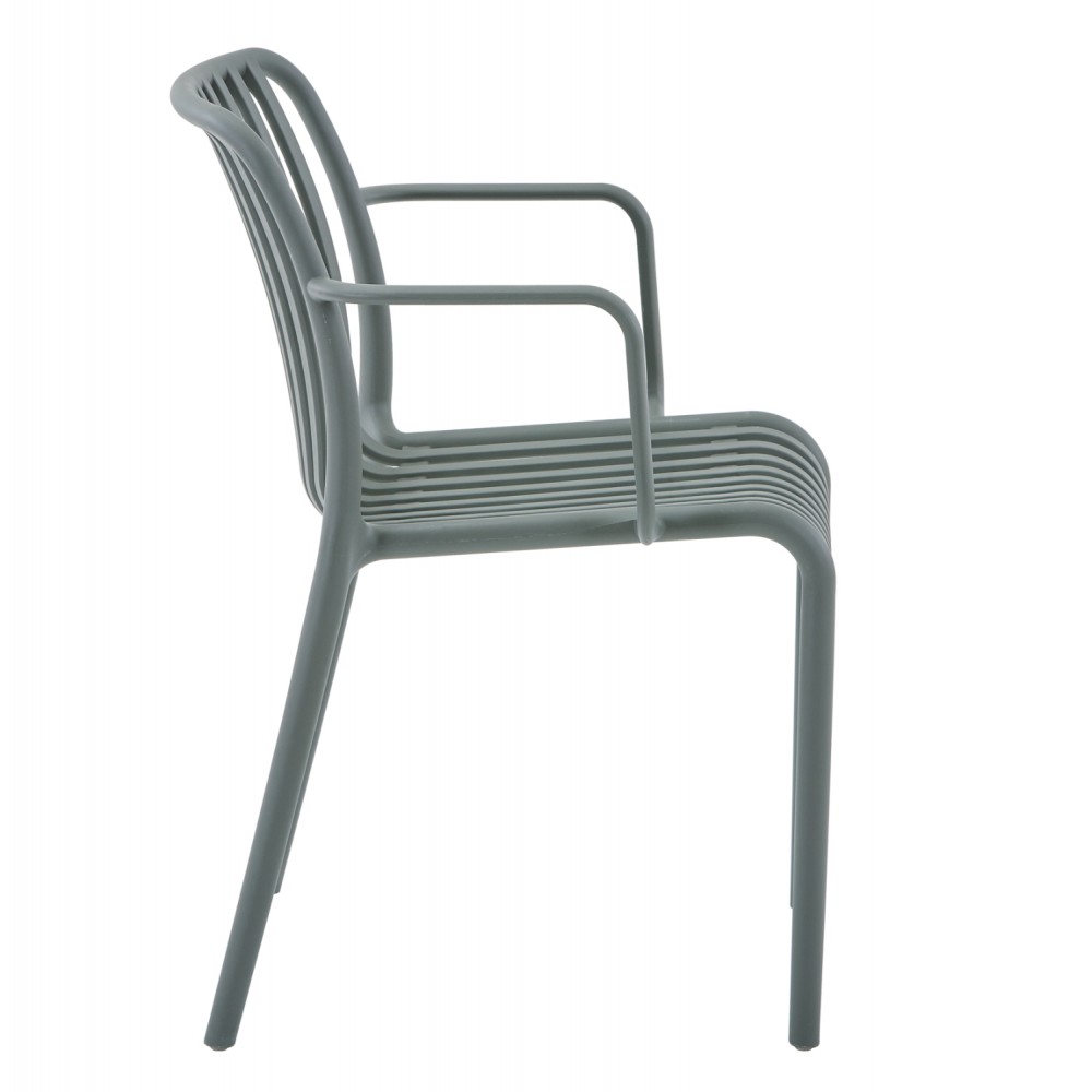 Πολυθρόνα "CONVEE" από πολυπροπυλένιο σε χρώμα dark olive 55x56x79