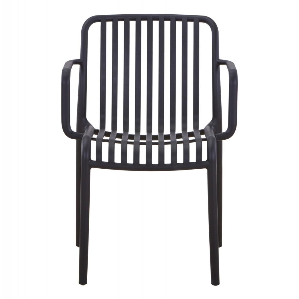 Πολυθρόνα "CONVEE" από πολυπροπυλένιο σε χρώμα μαύρο 55x56x79