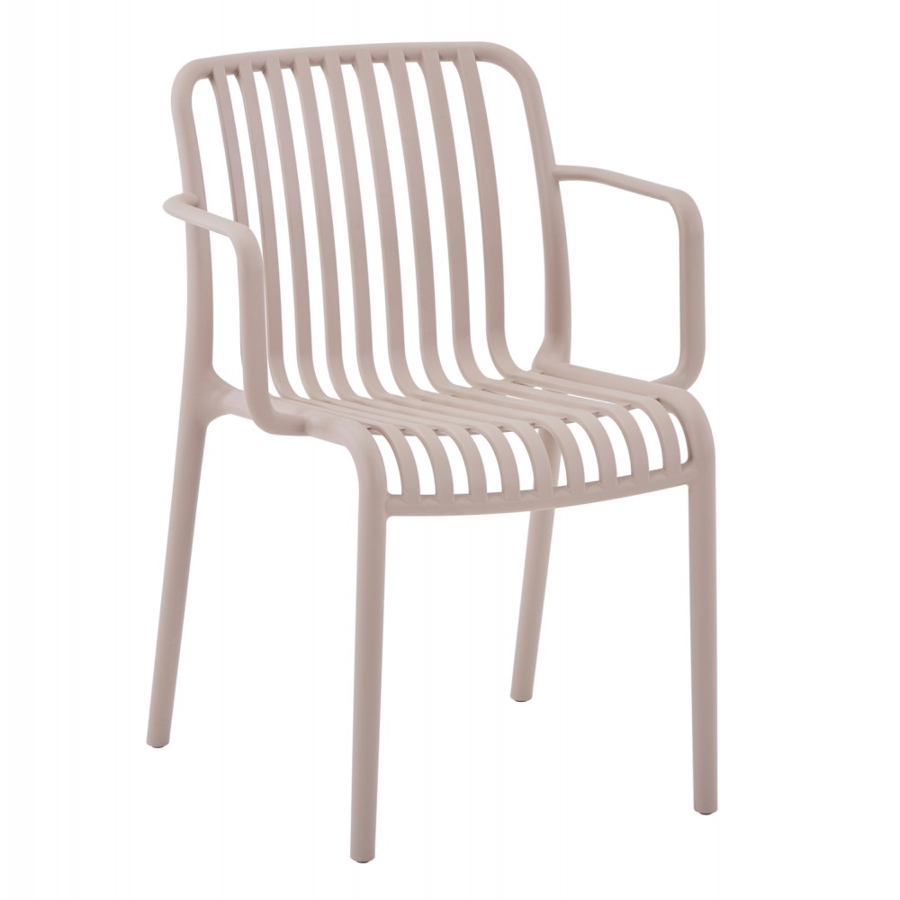 Πολυθρόνα "CONVEE" από πολυπροπυλένιο σε χρώμα καπουτσίνο 55x56x79