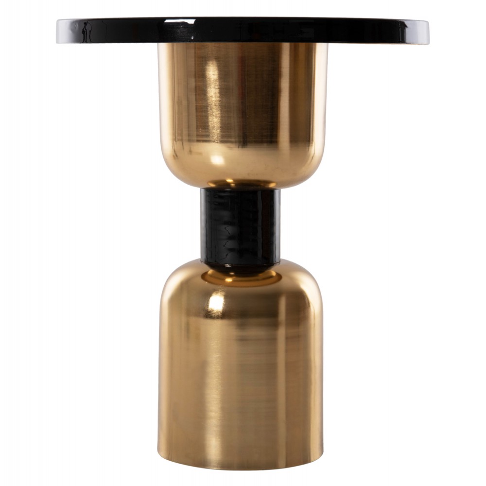 Τραπέζι βοηθητικό "SURAT" από μέταλλο σε χρώμα μαύρο/χρυσό Φ50,5x59,5