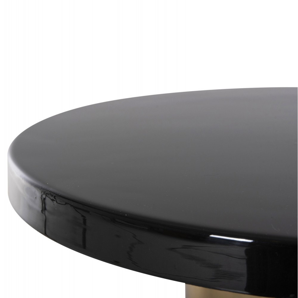 Τραπέζι βοηθητικό "SURAT" από μέταλλο σε χρώμα μαύρο/χρυσό Φ50,5x59,5