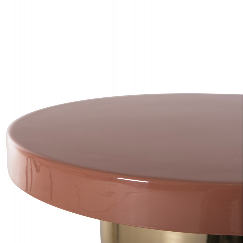 Τραπέζι βοηθητικό "SURAT" από μέταλλο σε χρώμα σομόν/χρυσό Φ40,5x60,5