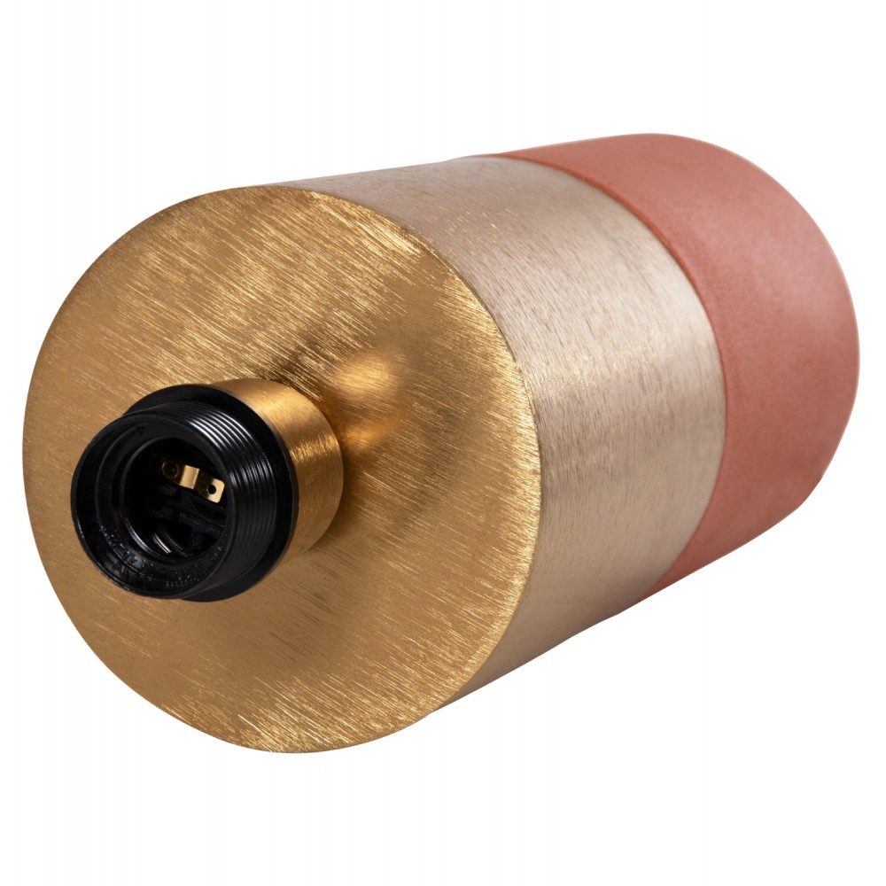 Φωτιστικό επιτραπέζιο "PUNE" από μέταλλο σε πορτοκαλί/χρυσό χρώμα Φ31x44