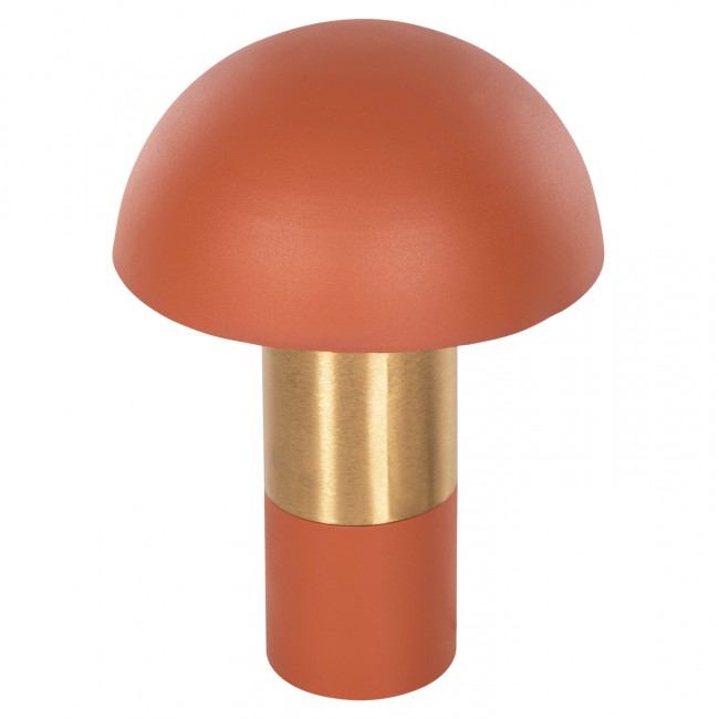 Φωτιστικό επιτραπέζιο "PUNE" από μέταλλο σε πορτοκαλί/χρυσό χρώμα Φ31x44