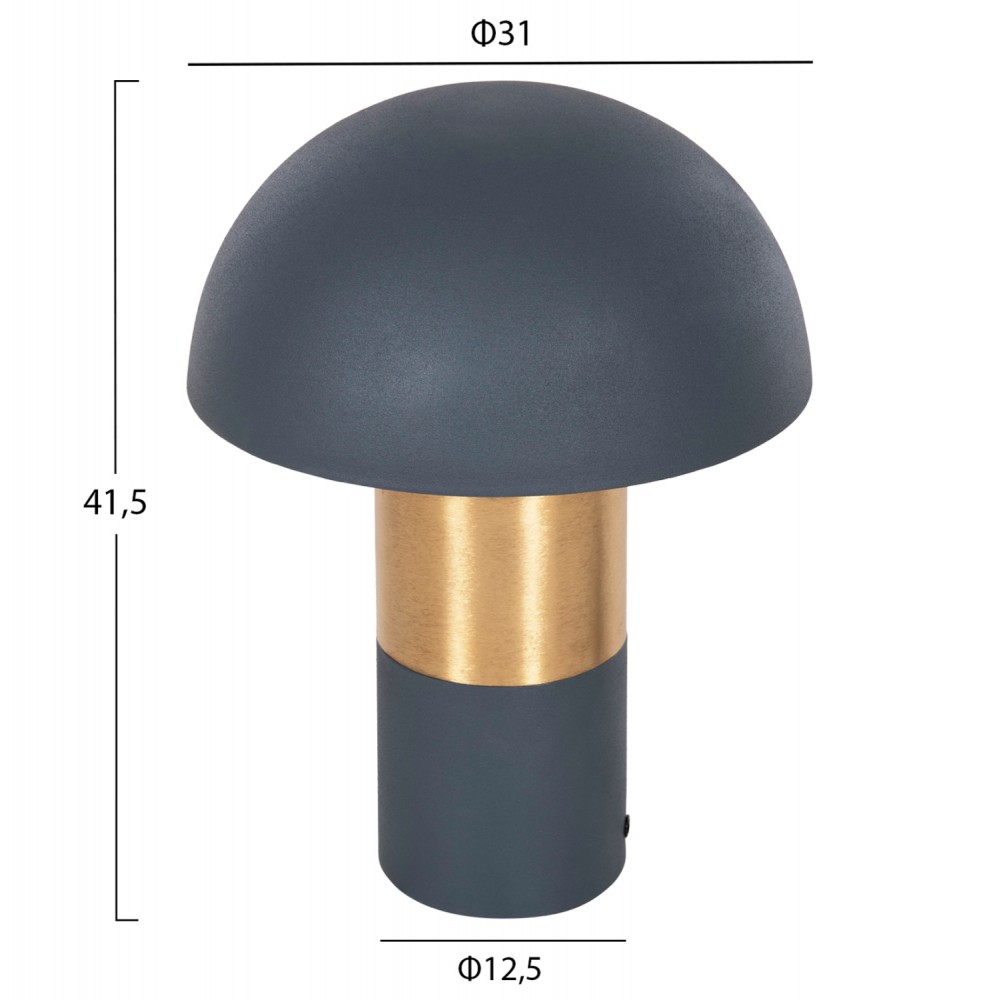 Φωτιστικό επιτραπέζιο "PUNE" από μέταλλο σε ανθρακί/χρυσό χρώμα Φ31x41,5