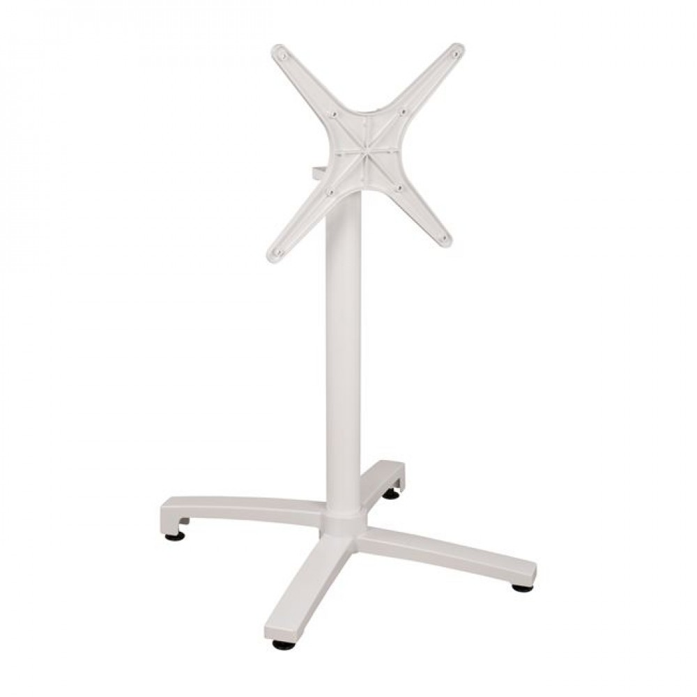 Βάση τραπεζιού πτυσσόμενη από αλουμίνιο σε χρώμα λευκό ματ 69x69x73-92