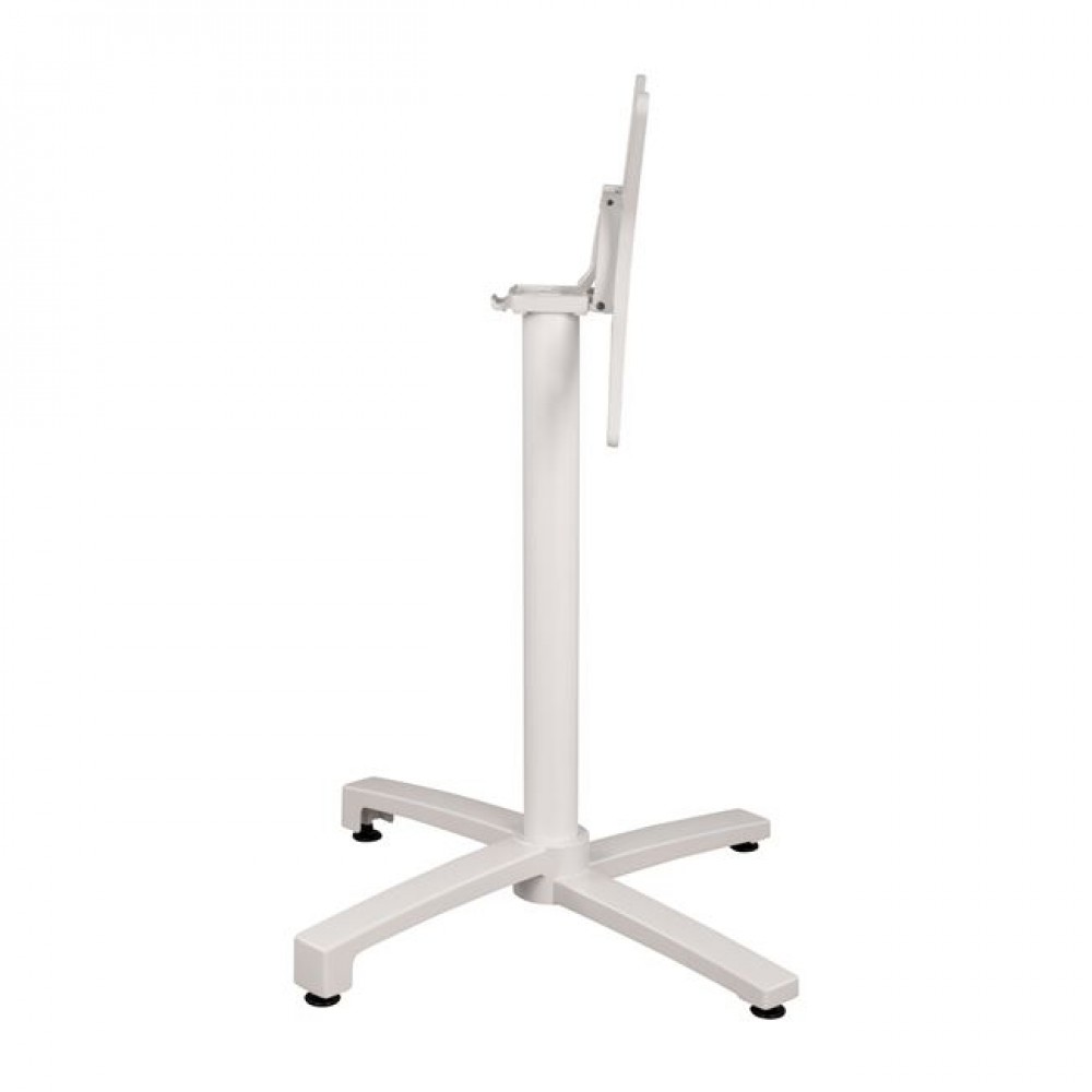 Βάση τραπεζιού πτυσσόμενη από αλουμίνιο σε χρώμα λευκό ματ 69x69x73-92