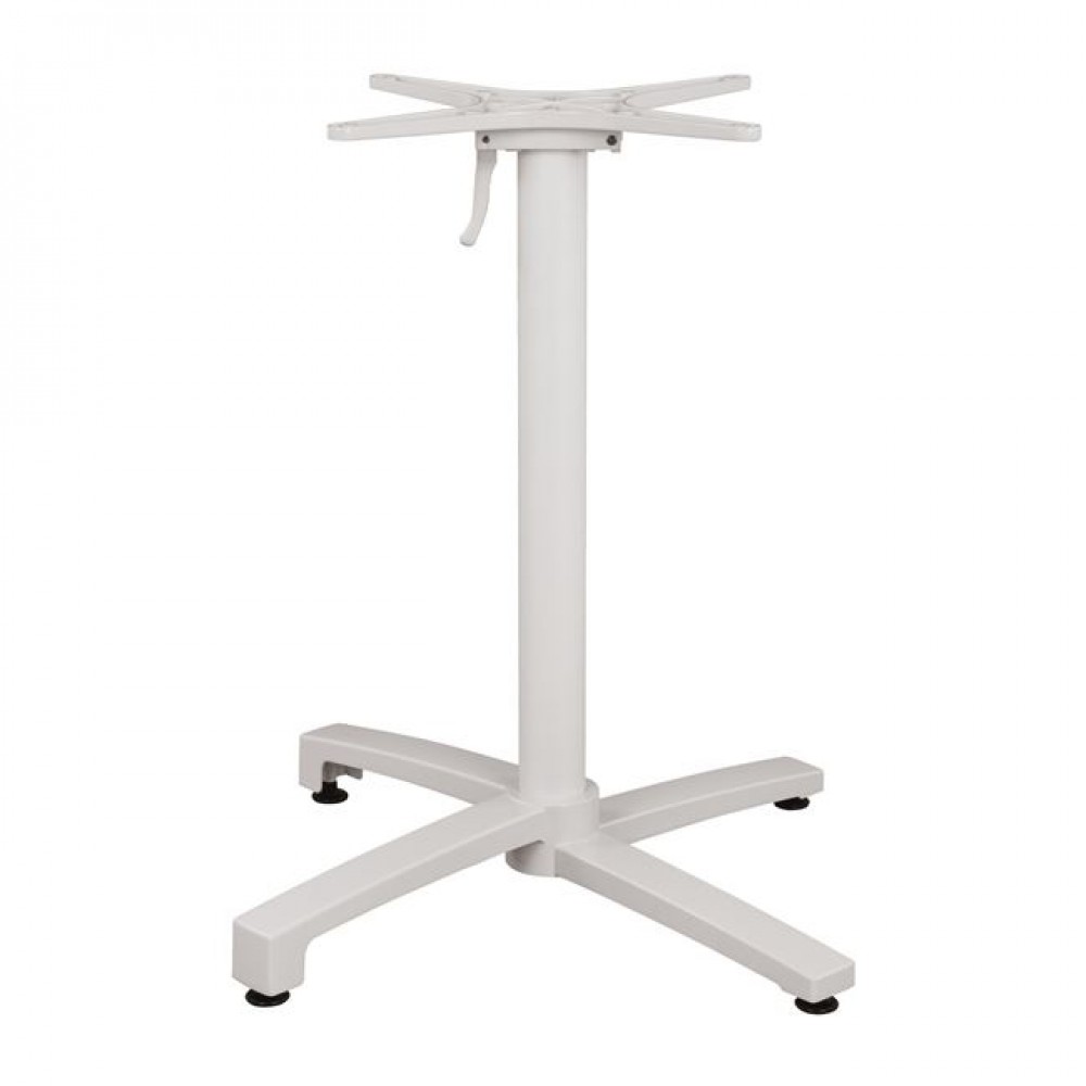 Βάση τραπεζιού πτυσσόμενη από αλουμίνιο σε χρώμα λευκό ματ 69x69x73-92