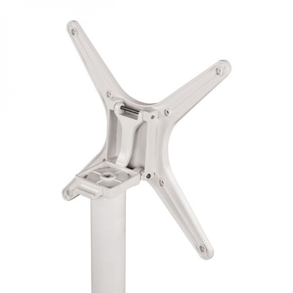Βάση τραπεζιού πτυσσόμενη από αλουμίνιο σε χρώμα λευκό ματ 69x69x73-92