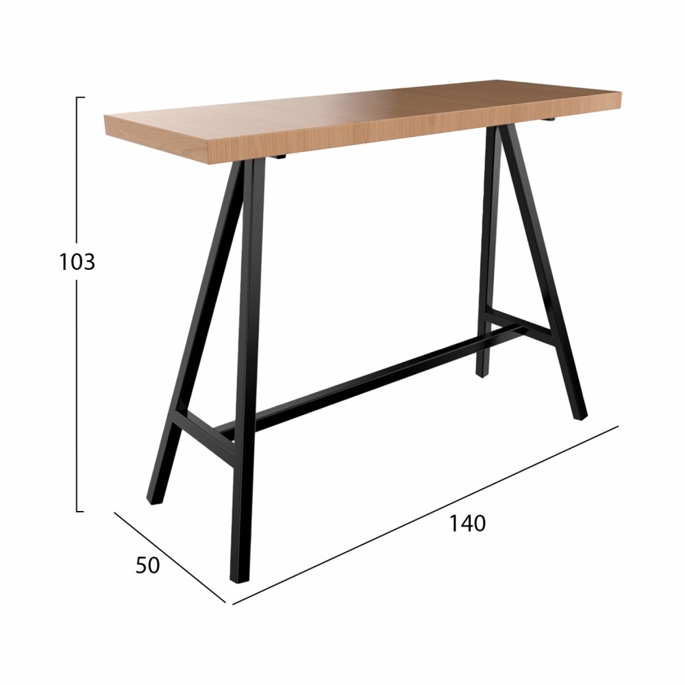 Βάση μπαρ μεταλλική σε μαύρη απόχρωση 140x50x103