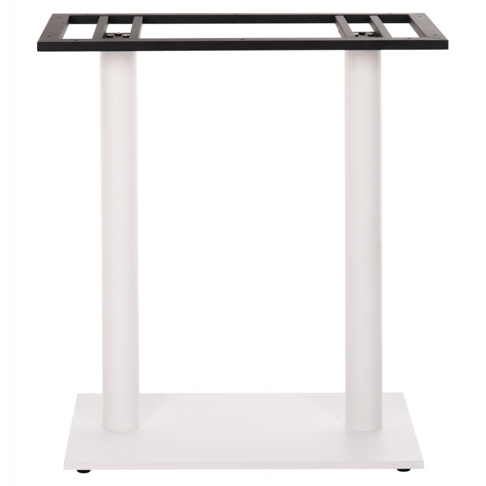 Βάση μπαρ διπλή από μέταλλο σε λευκό ματ χρώμα 40x80x90