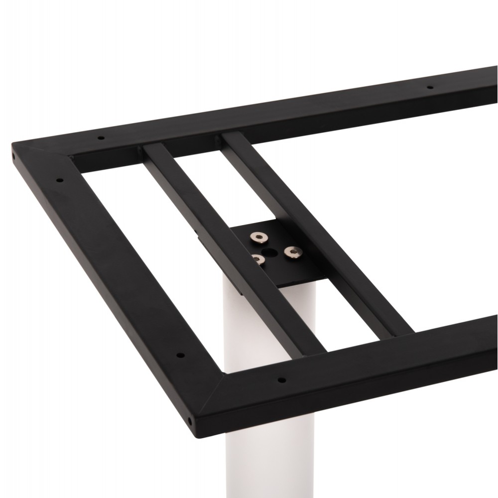 Βάση μπαρ διπλή από μέταλλο σε λευκό ματ χρώμα 40x80x90