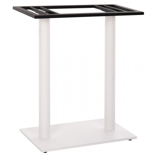 Βάση μπαρ διπλή από μέταλλο σε λευκό ματ χρώμα 40x80x90