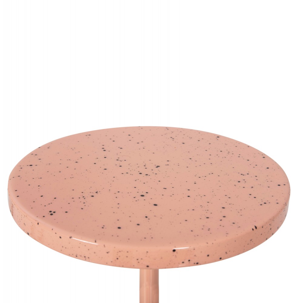 Τραπέζι βοηθητικό "BOMBAY" από μέταλλο σε χρώμα σομόν Φ25,5x51