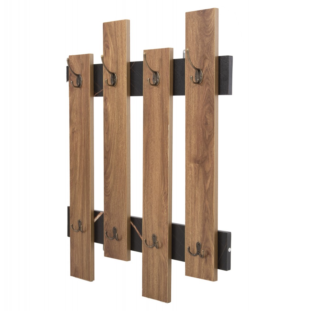 Κρεμάστρα εισόδου "WESSON" σε χρώμα φυσικό και μάυρο μαρμάρου 64x4x79