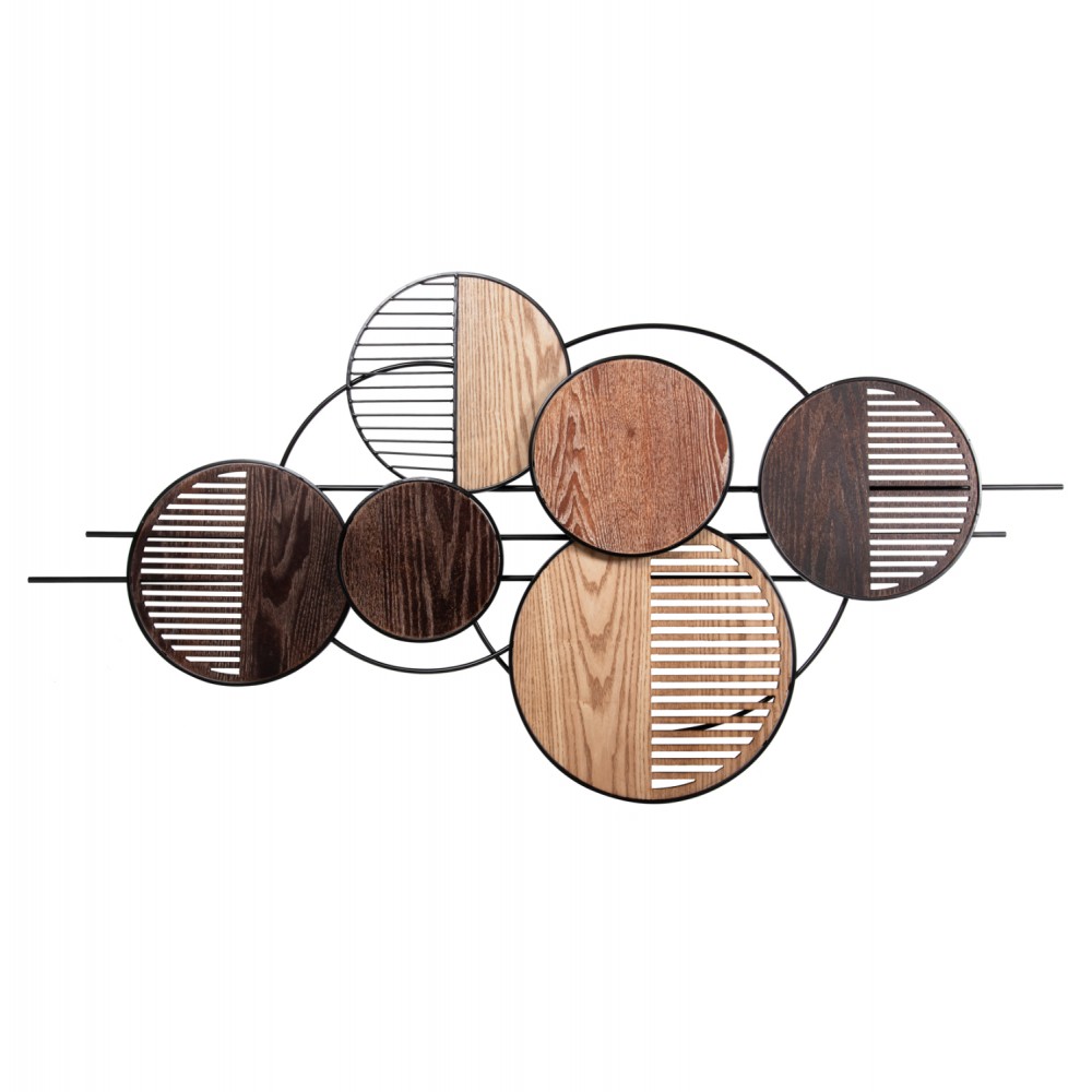 Διακοσμητικό τοίχου από μέταλλο σε χρώμα καρυδί/σομόμα 135x69