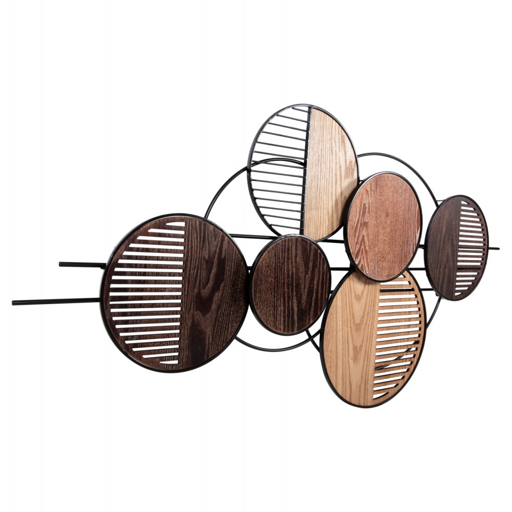 Διακοσμητικό τοίχου από μέταλλο σε χρώμα καρυδί/σομόμα 135x69