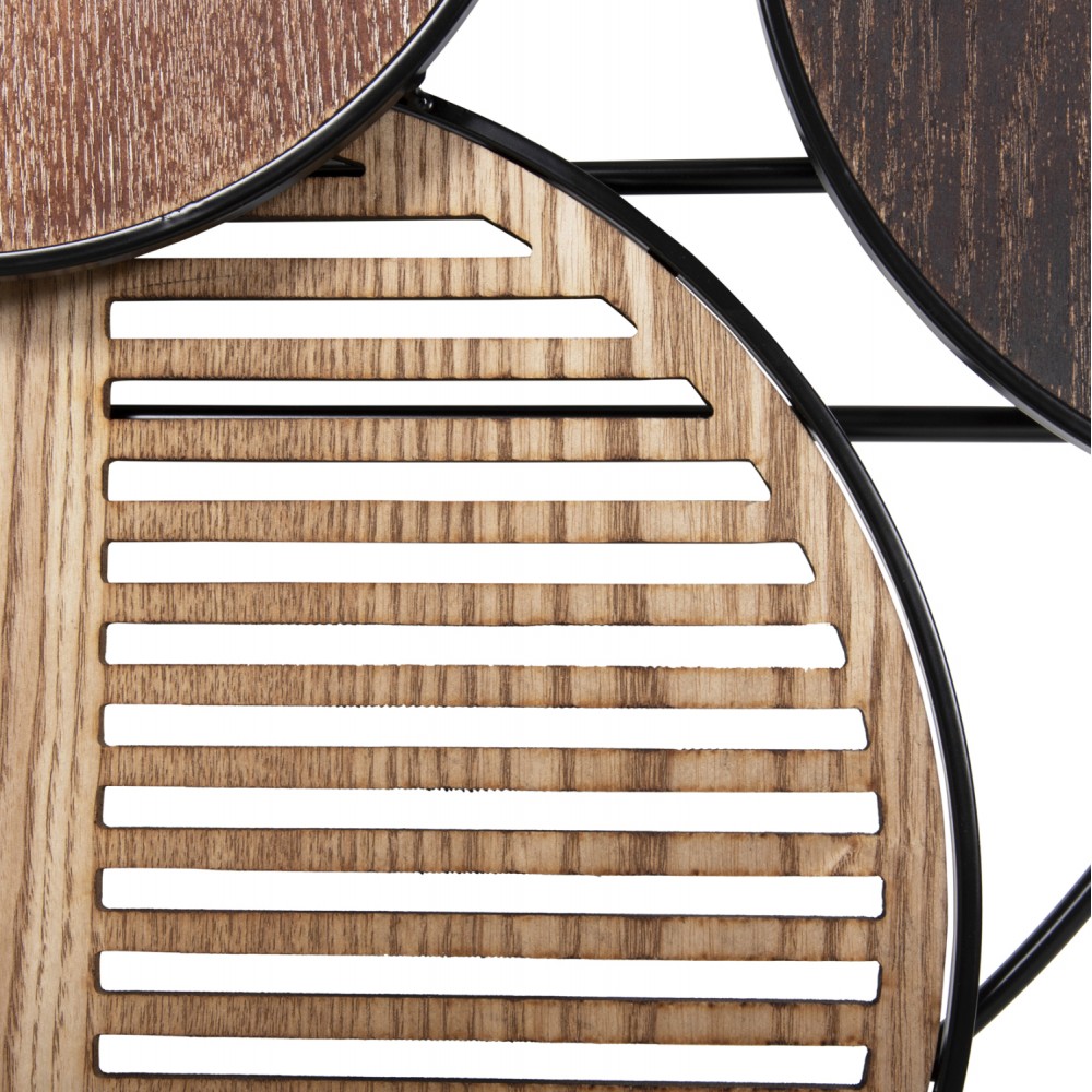 Διακοσμητικό τοίχου από μέταλλο σε χρώμα καρυδί/σομόμα 135x69