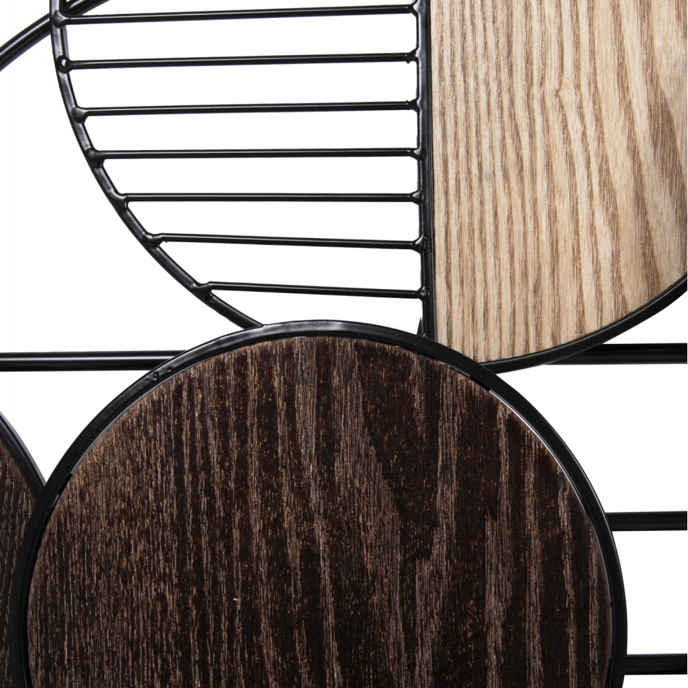 Διακοσμητικό τοίχου από μέταλλο σε χρώμα καρυδί/σομόμα 135x69