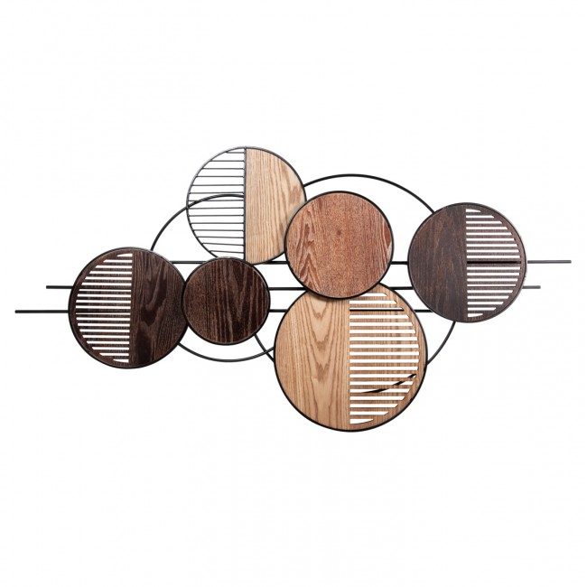 Διακοσμητικό τοίχου από μέταλλο σε χρώμα καρυδί/σομόμα 135x69