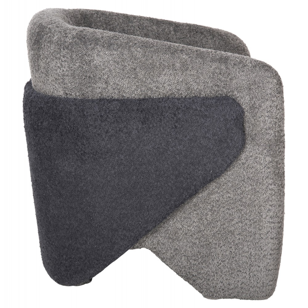 Πολυθρόνα "DOPER" από ύφασμα μπουκλέ σε χρώμα μπλέ ανθρακί/γκρι 68x72x76