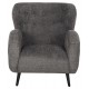 Πολυθρόνα "KRYLY" από ύφασμα μπουκλέ/ξύλο σε χρώμα γκρι/μαύρο 83x87x89