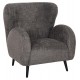 Πολυθρόνα "KRYLY" από ύφασμα μπουκλέ/ξύλο σε χρώμα γκρι/μαύρο 83x87x89