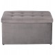 Σκαμπό-μπαούλο "PUNK" από βελούδο σε χρώμα γκρι 90x50x50