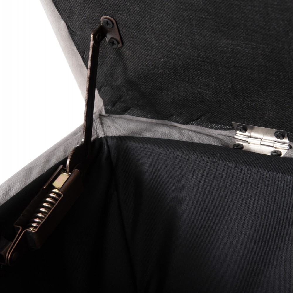 Σκαμπό-μπαούλο "PUNK" από βελούδο σε χρώμα γκρι 90x50x50