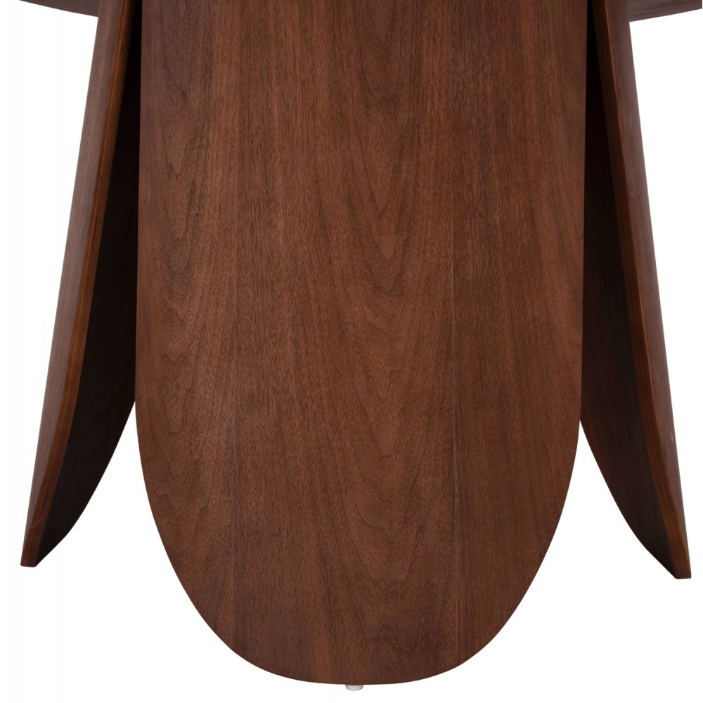 Σετ τραπεζαρίας 5τμχ από μέταλλο/τεχνόδερμα σε χρώμα μαύρο/καρυδί Φ120x75