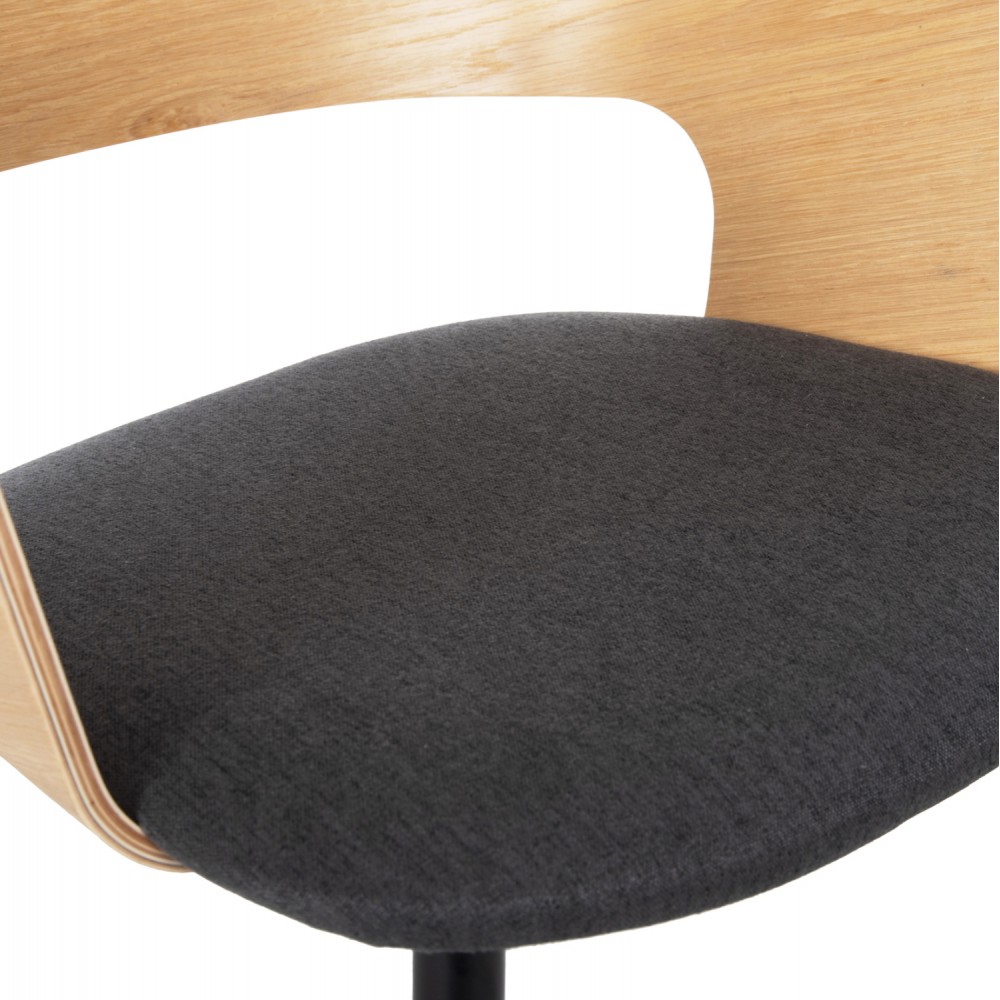 Σετ τραπεζαρίας 5τμχ από μέταλλο/ύφασμα σε χρώμα μαύρο/φυσικό Φ120x75