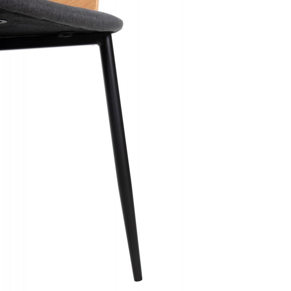 Σετ τραπεζαρίας 5τμχ από μέταλλο/ύφασμα σε χρώμα μαύρο/φυσικό Φ120x75