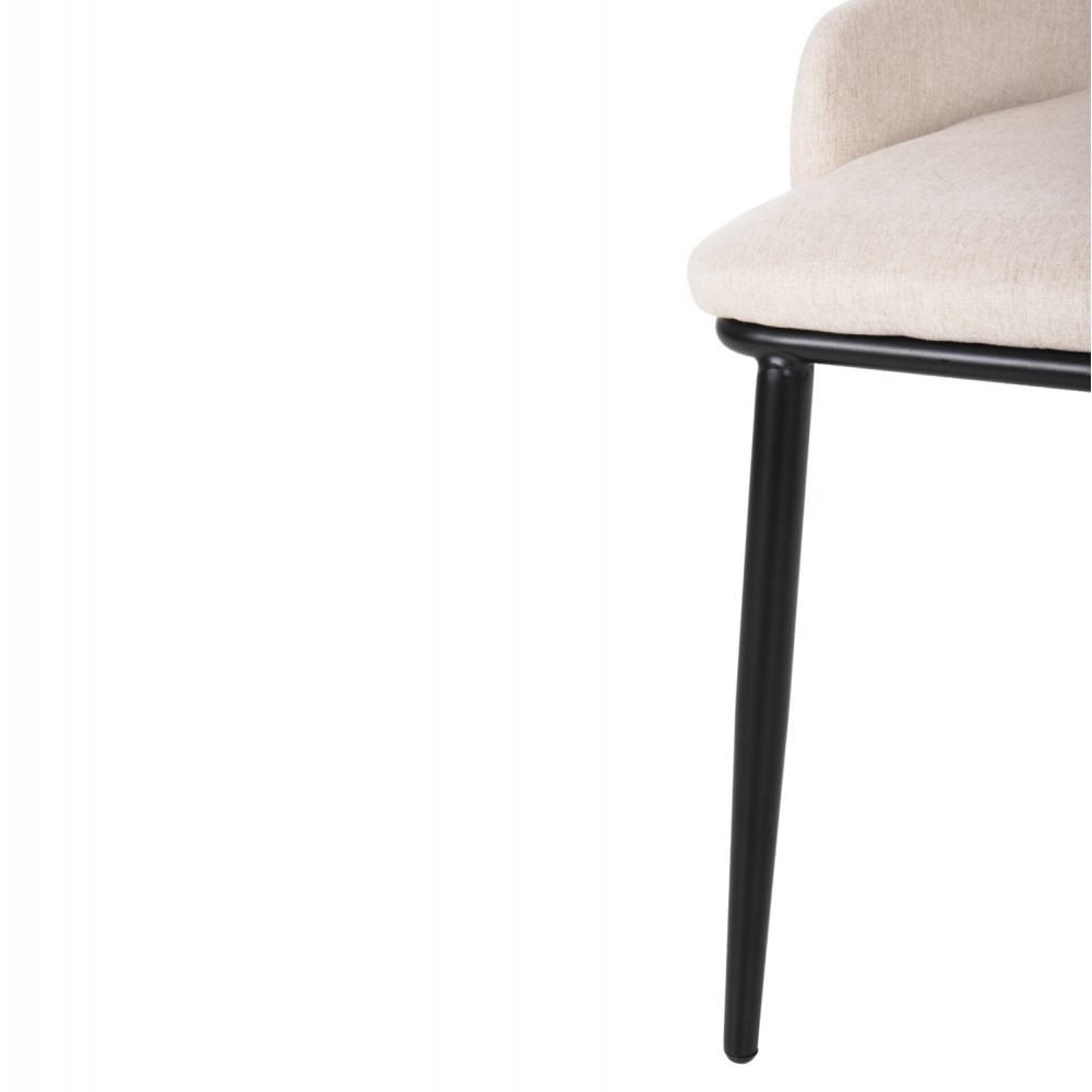 Σετ τραπεζαρίας 5τμχ από μέταλλο/ύφασμα σε χρώμα μαύρο/φυσικό Φ120x75