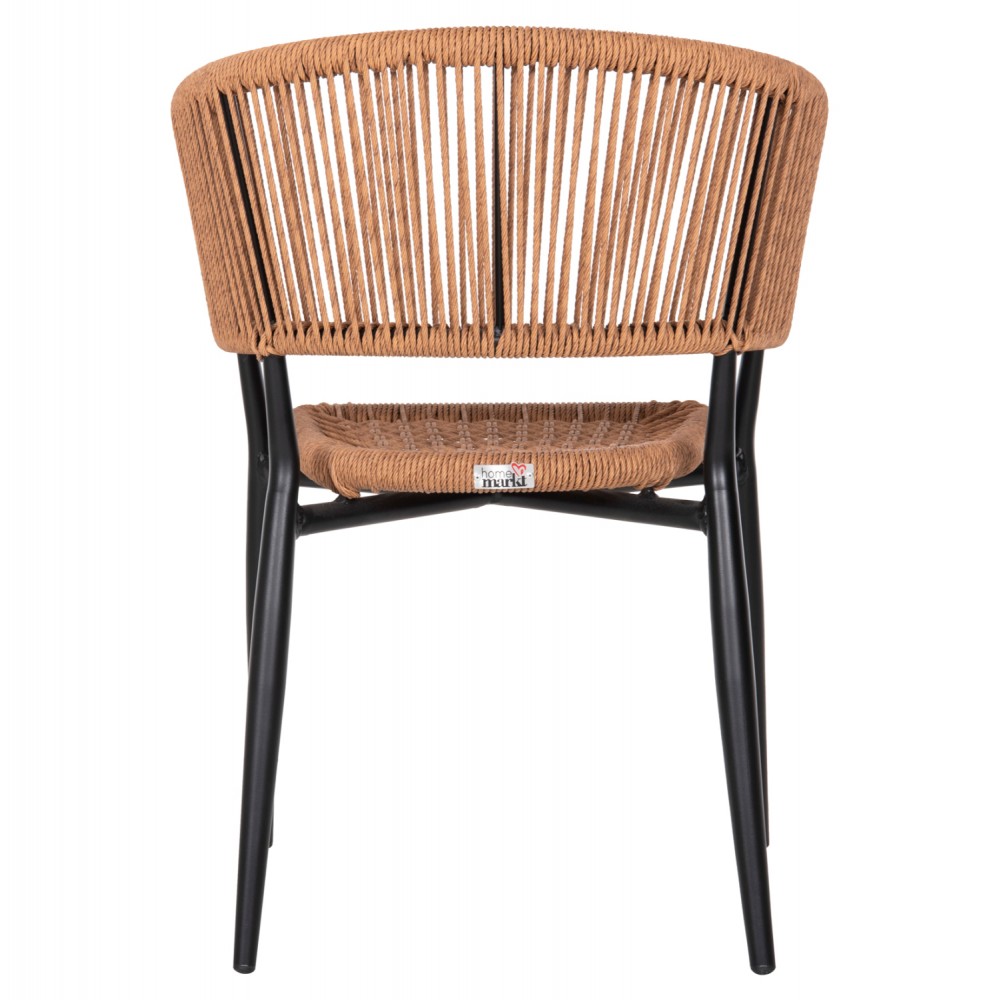 Πολυθρόνα "EULO" από αλουμίνιο/rattan σε μαύρο/μπεζ χρώμα 55,5x63,5x78