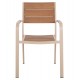 Πολυθρόνα "SAGA" από αλουμινίου/polywood σε χρώμα σαμπανί/φυσικό 55x52x86