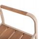 Πολυθρόνα "SAGA" από αλουμινίου/polywood σε χρώμα σαμπανί/φυσικό 55x52x86