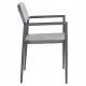 Πολυθρόνα "RONNY" από αλουμίνιο/textilene σε γκρι χρώμα 53x51x80