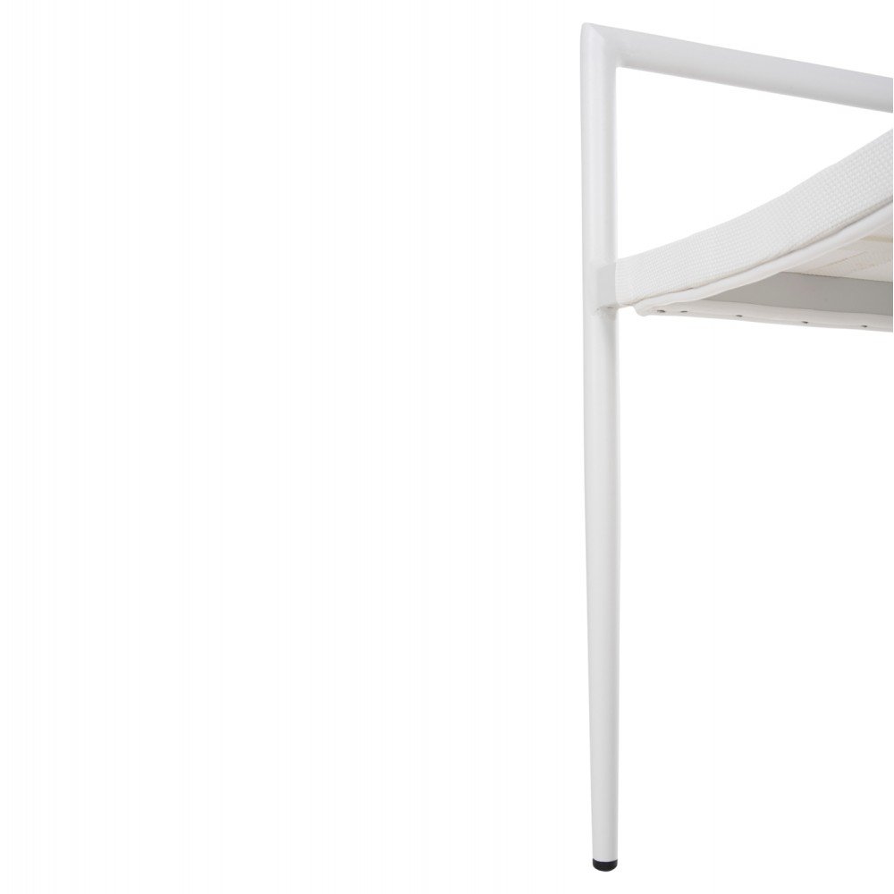 Πολυθρόνα "RONNY" από αλουμίνιο/textilene σε λευκό χρώμα 53x51x80