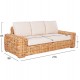 Καναπές εξωτερικού χώρου "TROPEL" από ραττάν σε φυσικό/λευκό χρώμα 216x88x70-85