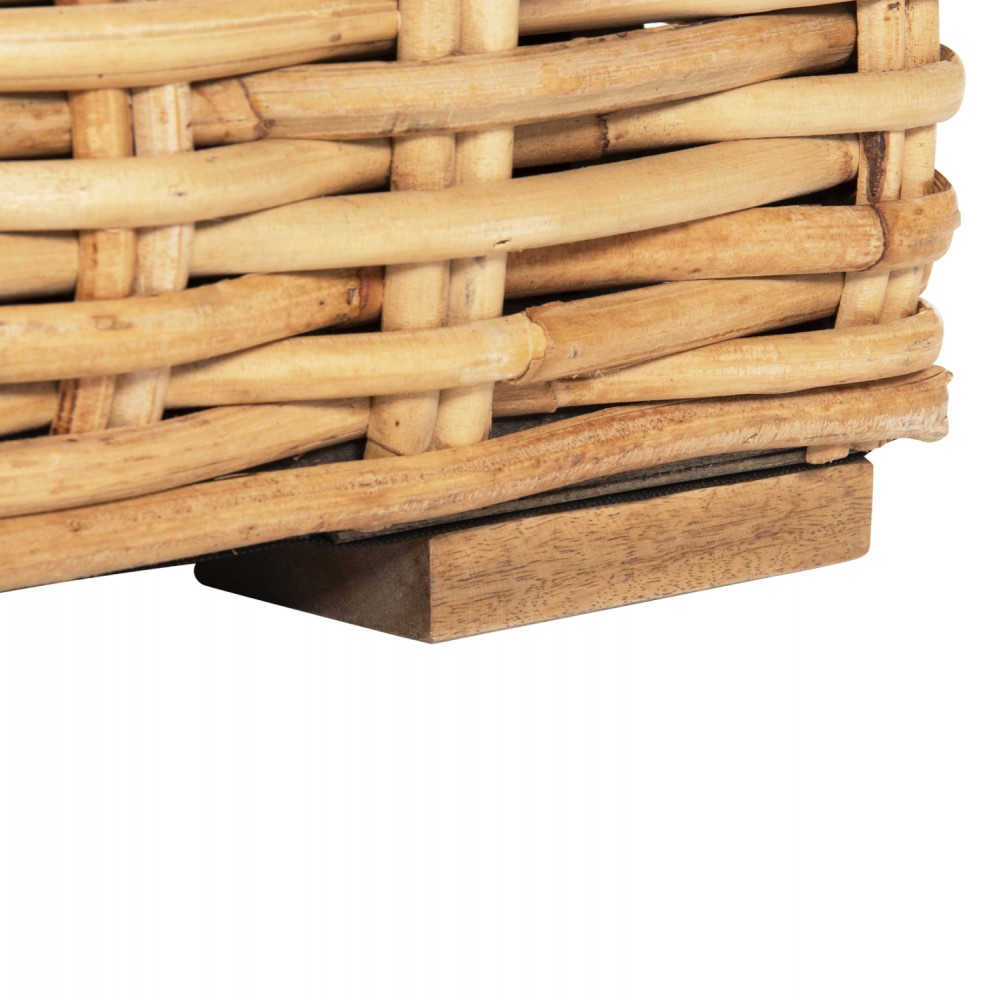 Καναπές εξωτερικού χώρου "TROPEL" από ραττάν σε φυσικό/λευκό χρώμα 216x88x70-85