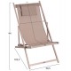 Σεζλονγκ "KEA" από αλουμίνιο/textilene σε χρώμα σαμπανί 59,5x102,5x94