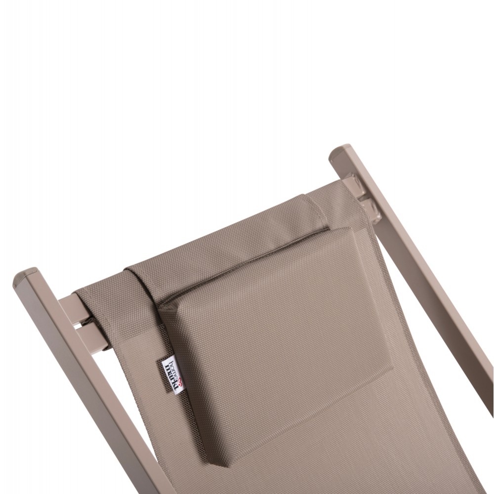 Σεζλονγκ "KEA" από αλουμίνιο/textilene σε χρώμα σαμπανί 59,5x102,5x94