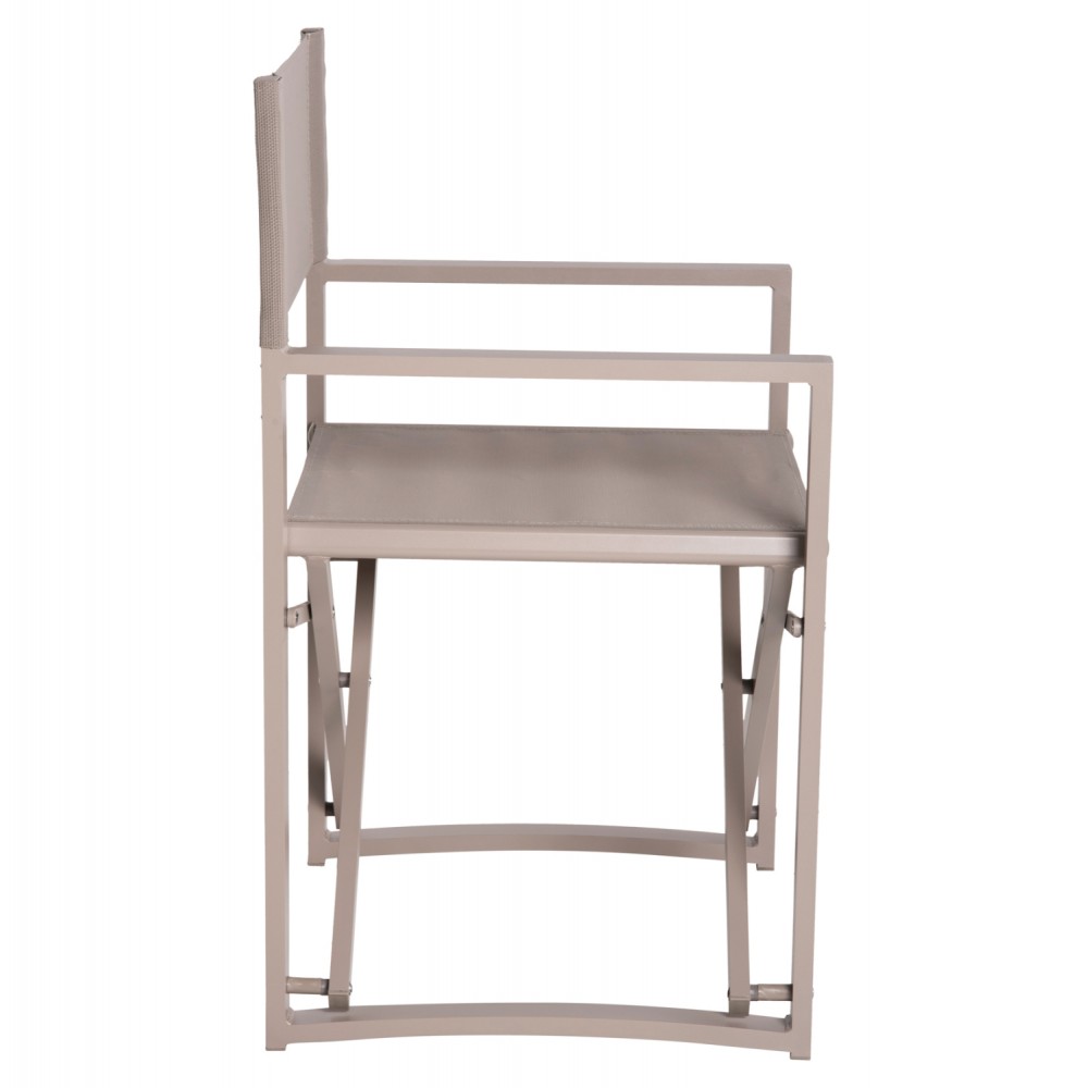 Πολυθρόνα "DUPRE" από αλουμίνιο/textilene σε χρώμα σαμπανί 57x48,5x85.5