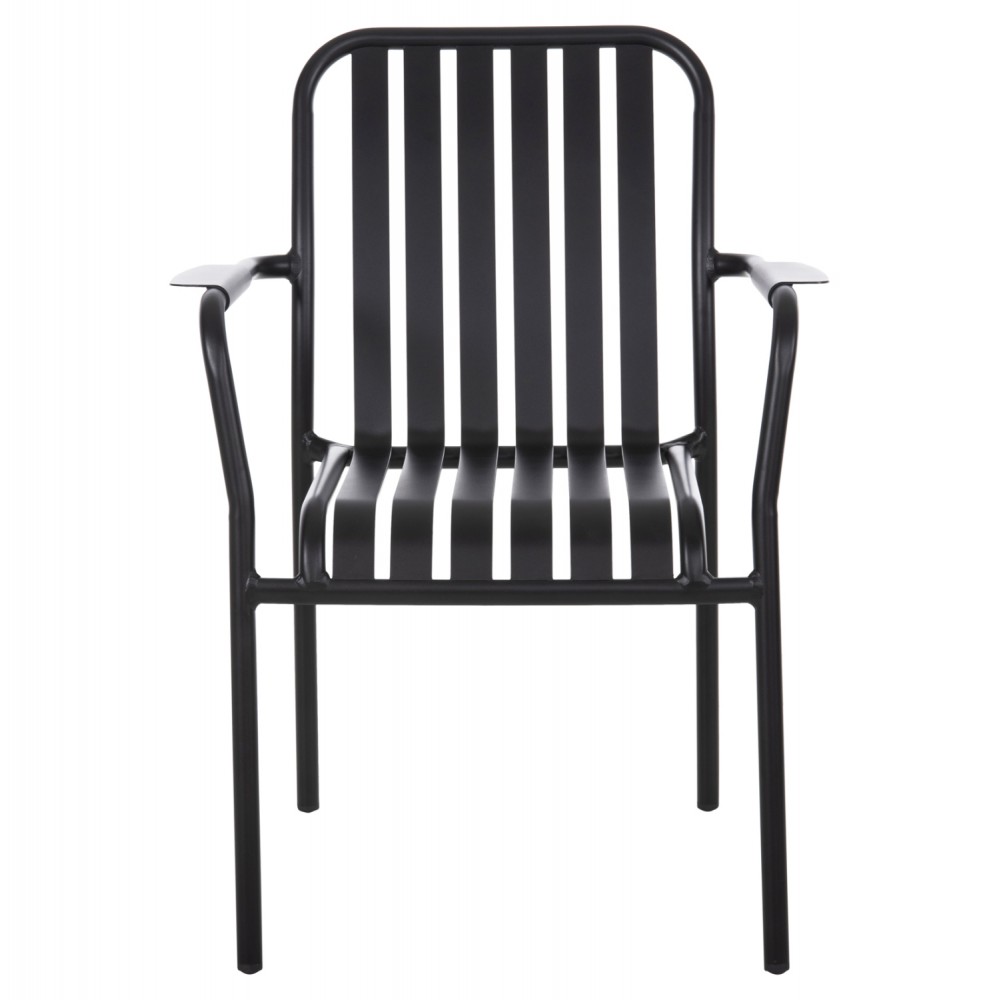 Πολυθρόνα "RACHEL" από αλουμίνιο σε μαύρο χρώμα 63x58x85
